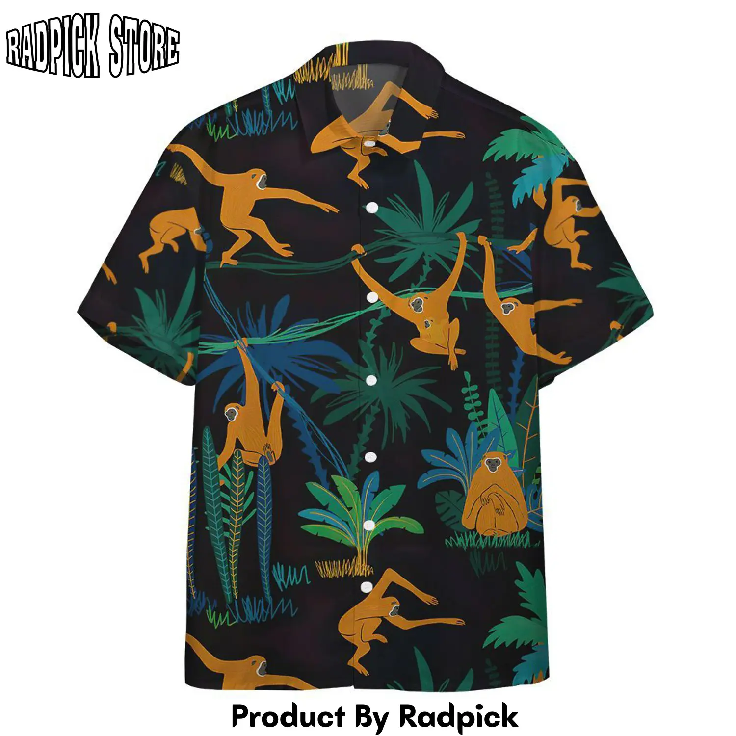 Radpick 3d monkey in the jungle hawaii shirt rp2921289